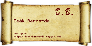 Deák Bernarda névjegykártya