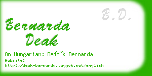 bernarda deak business card